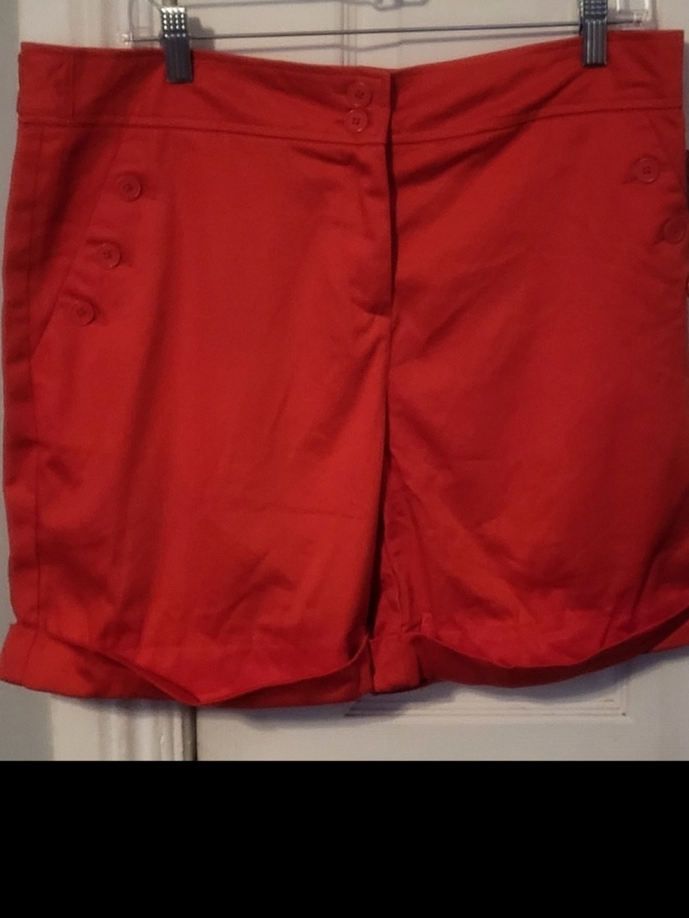 NWT Vintage Sag Harbor Bright Red Button-Accent Cuffed Shorts